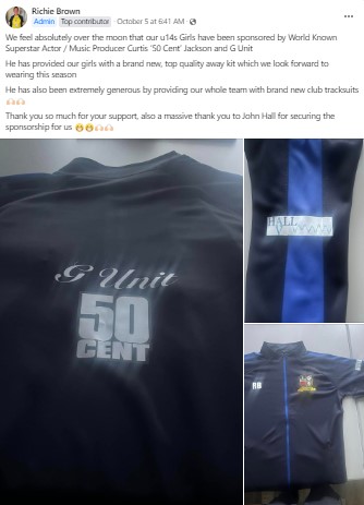 50 Cent Has Sponsored an All-Girls Under-14s Football Team in Cardiff